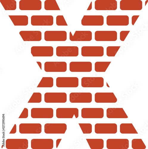 x uppercase letter brick wall