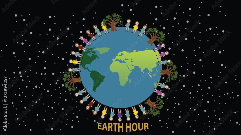 Naklejka premium Earth Hour Global Unity