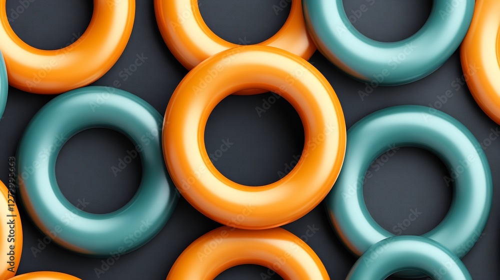 Overlapping Teal and Orange Rings Abstract Background. AI Generated Overlapping Teal and Orange Rings Abstract Background. AI Generated