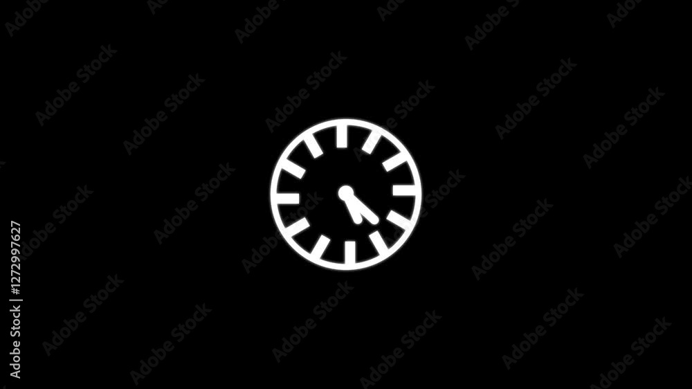 Video animation of analog clock with moving arrows in seamless 12 hour loop.Stopwatch animation.Analog clock spinning animation. Video animation of analog clock with moving arrows in seamless 12 hour loop.Stopwatch animation.Analog clock spinning animation.