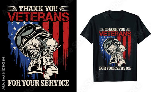 Thank You Veterans For Your Service T-Shirt Design For Memorial Day