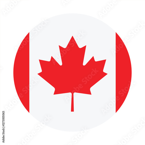 Canada flag. Canada circle flag logo icon computer vector illustration design
