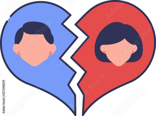 Break Up Icon Illustrations