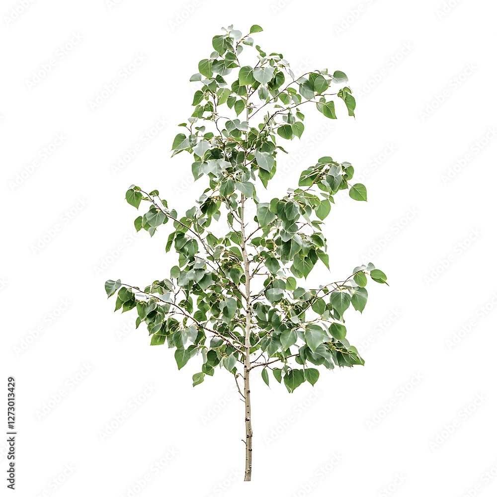 Obraz premium birch tree isolated on white background, clipping path.