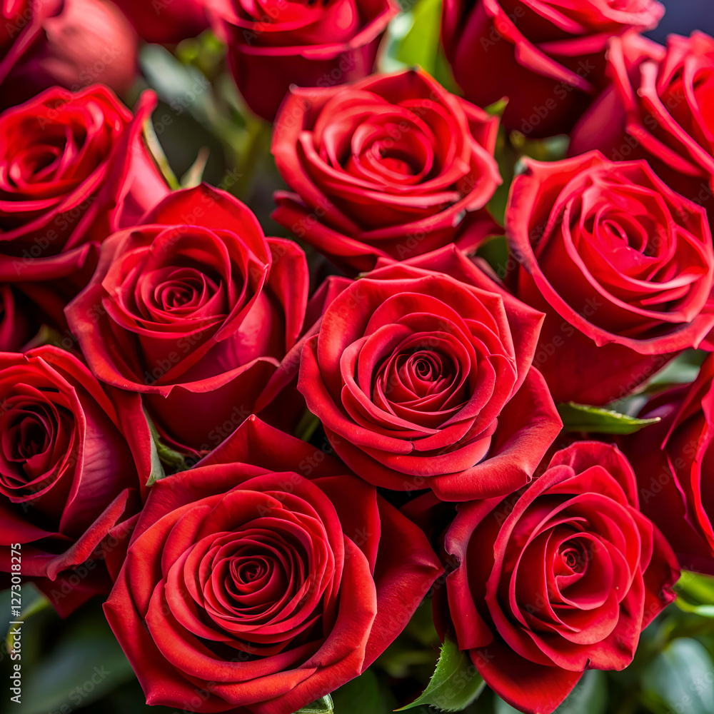 A close-up of vibrant red roses in full bloom. A close-up of vibrant red roses in full bloom.