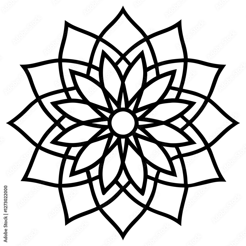 Elegant Mandala Outline Vector Design Elegant Mandala Outline Vector Design