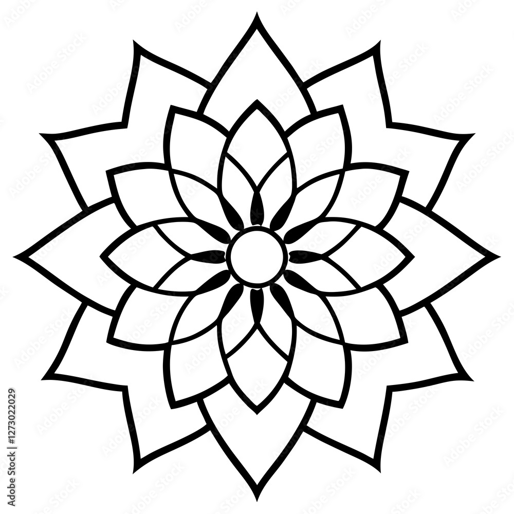 Elegant Mandala Outline Vector Design Elegant Mandala Outline Vector Design