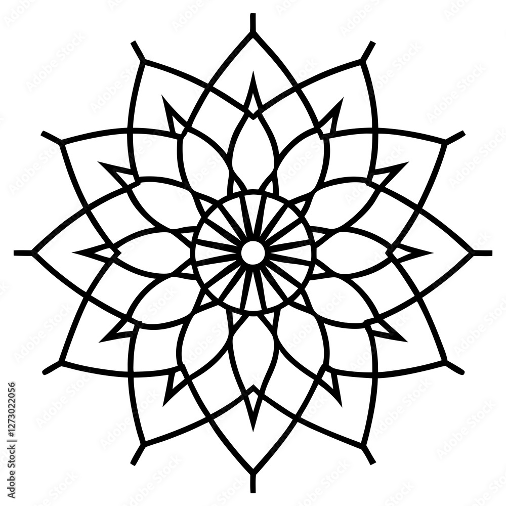 Elegant Mandala Outline Vector Design Elegant Mandala Outline Vector Design