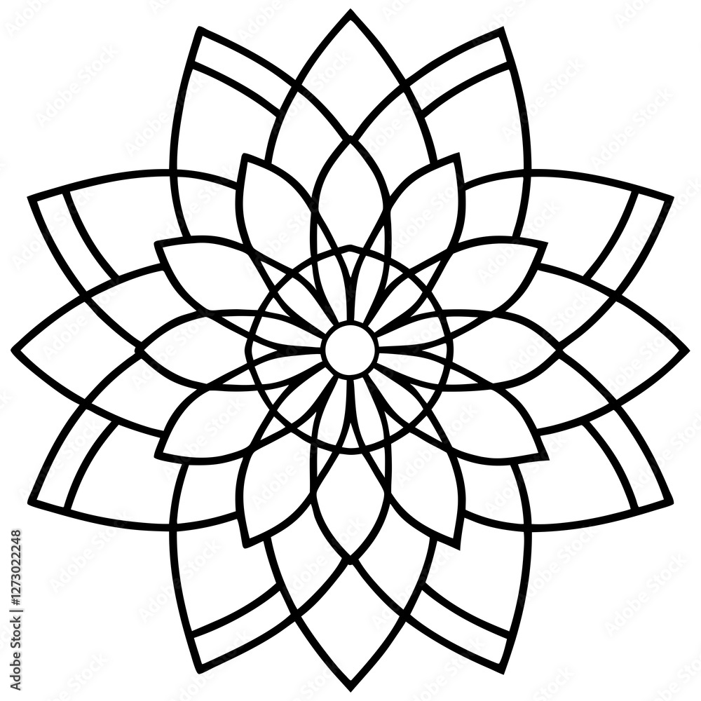 Obraz premium Elegant Mandala Outline Vector Design