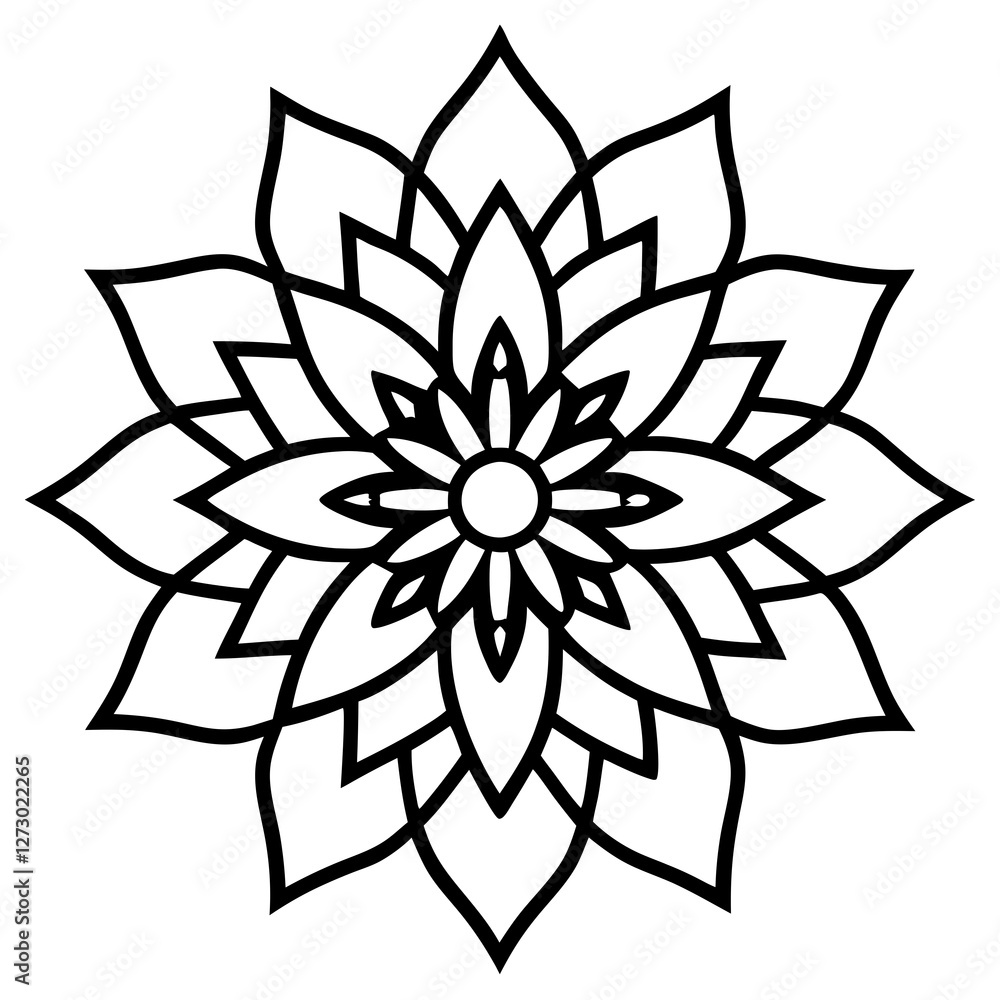 Elegant Mandala Outline Vector Design Elegant Mandala Outline Vector Design