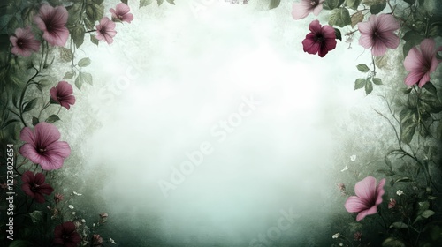 Wallpaper Mural Abstract garden scene with oversized flowers and delicate vines enchanted forest digital whimsical serene viewpoint for nature lovers Torontodigital.ca