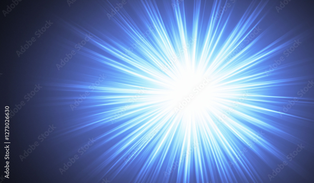 Obraz premium abstract blue positive energy background texture with sun rays flash on the sky