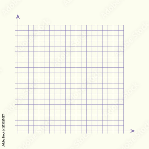 Grid paper. Mathematical graph. Cartesian coordinate system with x-axis, y-axis. Squared background with color lines. Geometric pattern for school, education. Lined blank on transparent background.