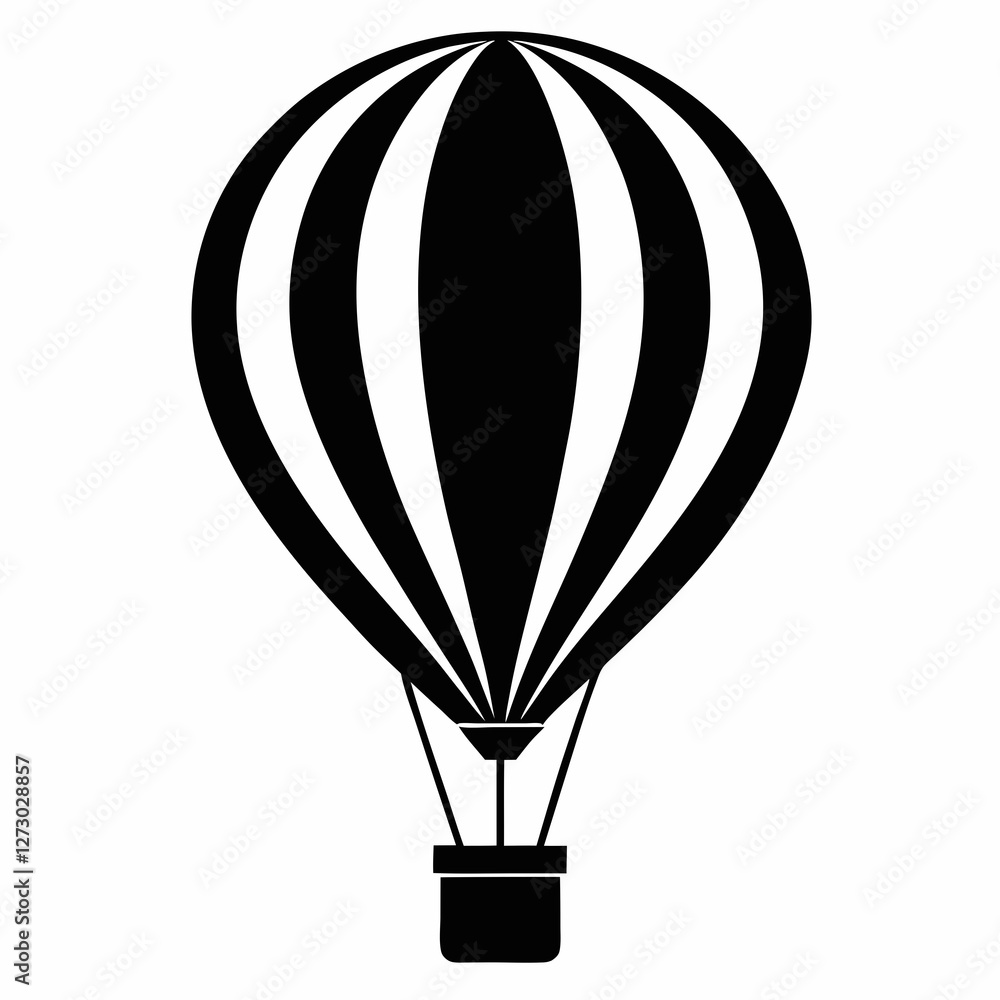 Fototapeta premium Vector Silhouette Air Balloon