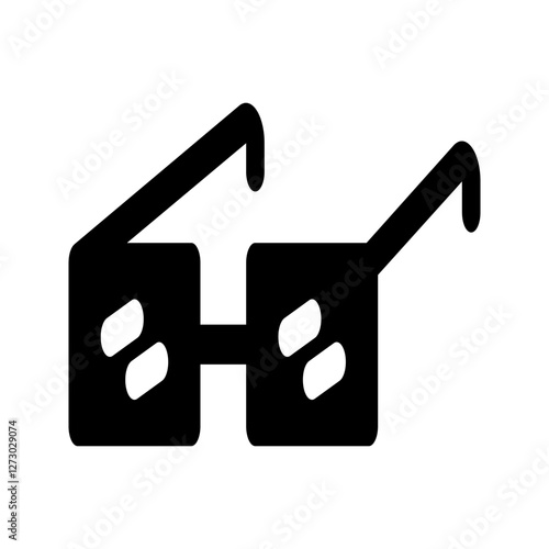 Minimalist solid glasses icon, ideal for professional, academic, and casual settings.