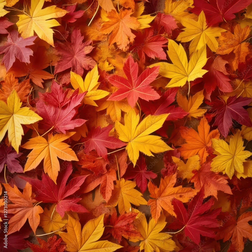 A vibrant background of crisp autumn leaves in rich shades of red, orange, and yellow A vibrant background of crisp autumn leaves in rich shades of red, orange, and yellow