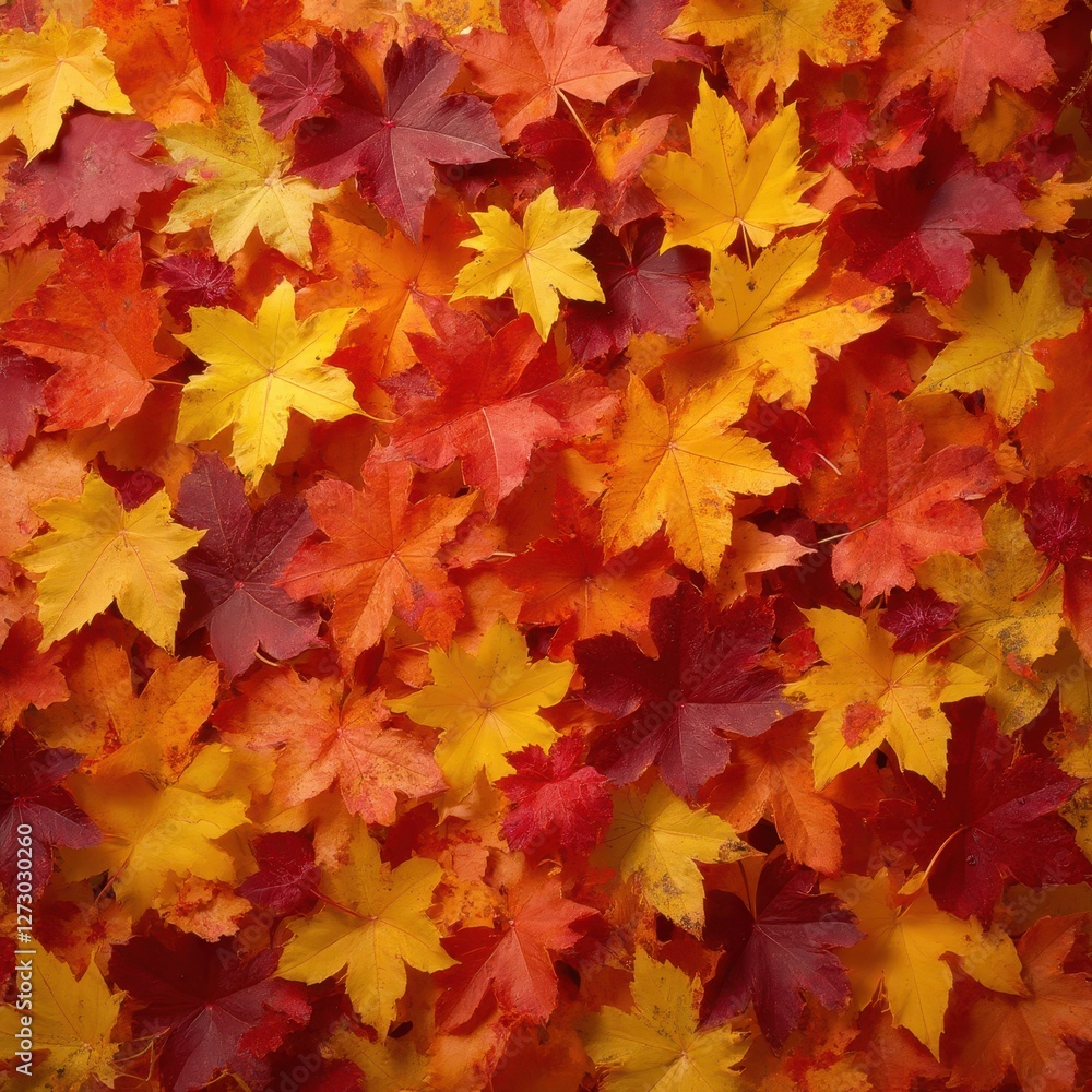 A vibrant background of crisp autumn leaves in rich shades of red, orange, and yellow A vibrant background of crisp autumn leaves in rich shades of red, orange, and yellow