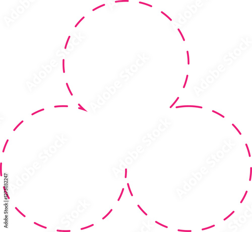 Math Geometric Dashed Line Shapes
