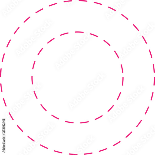 Math Geometric Dashed Line Shapes