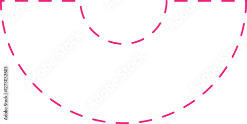Math Geometric Dashed Line Shapes