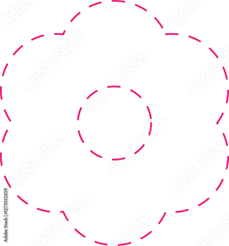 Math Geometric Dashed Line Shapes