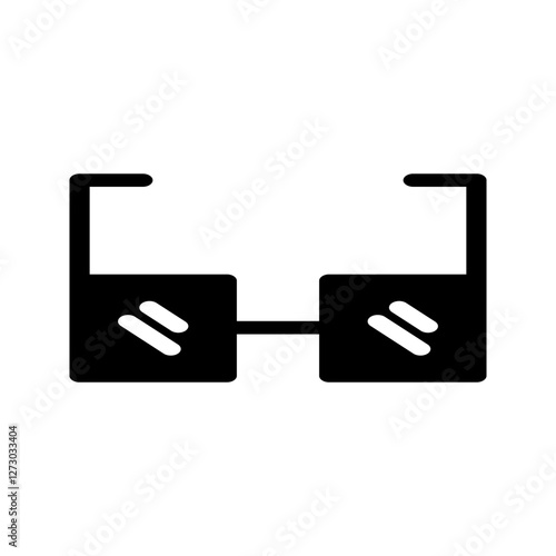 Solid square-shaped eyewear icon with a structured frame, symbolizing confidence and sophistication.