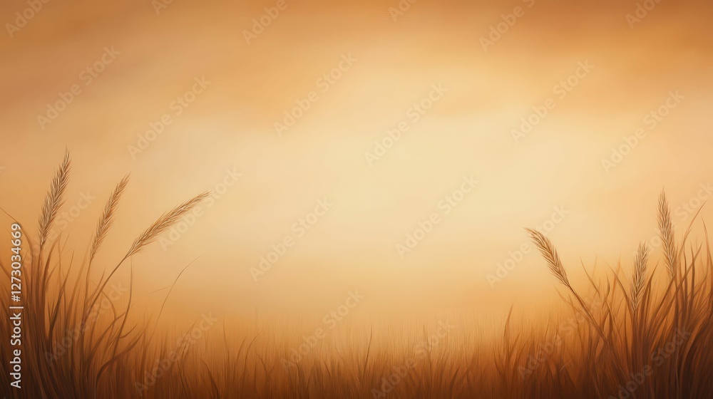 Golden grasses swaying in a serene sunset prairie scene nature landscape tranquil environment wide-angle view Golden grasses swaying in a serene sunset prairie scene nature landscape tranquil environment wide-angle view
