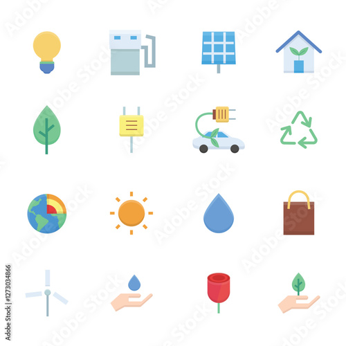Economic Environment icons set, Vector and Illustration