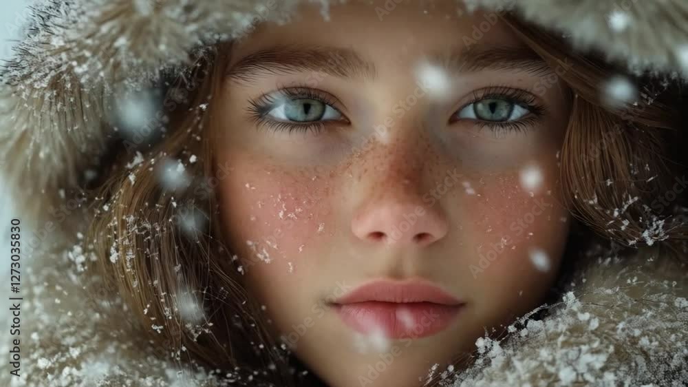 The beauty of the girl in winter was captivating, her laughter echoing through the snowy landscape.