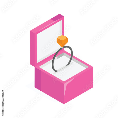 Ready to use icon of diamond ring in modern style