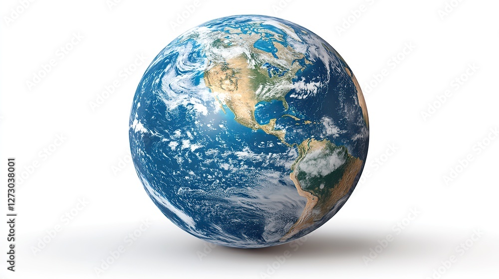 Obraz premium realistic earth globe with transparent background in png style for detailed global representation and design projects