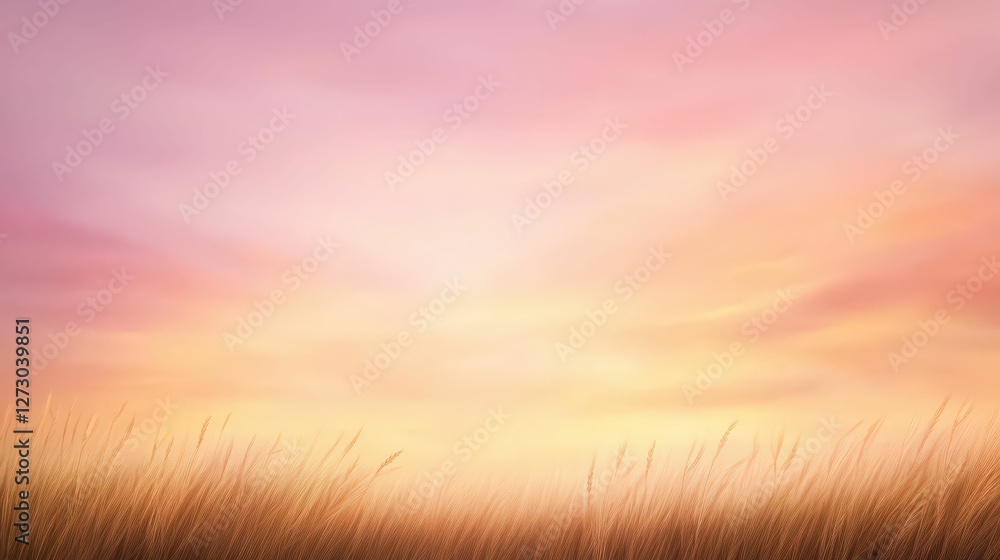 A serene landscape at sunset, featuring soft pastel hues blending in the sky with a hint of grass in the foreground. A serene landscape at sunset, featuring soft pastel hues blending in the sky with a hint of grass in the foreground.