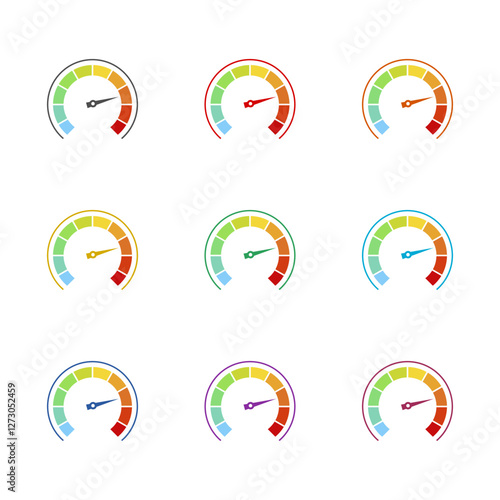 Pain scale icon isolated on white background. Set icons colorful