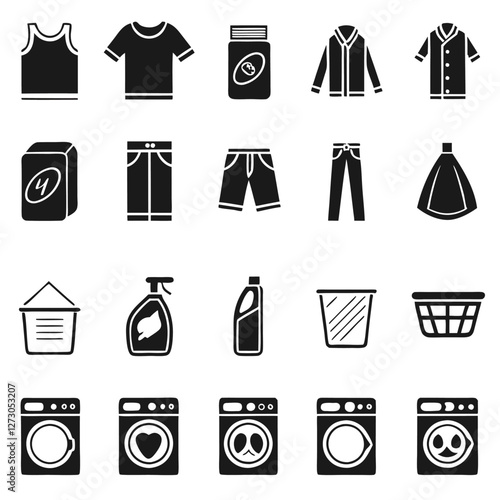 Clothes Washing and Drying Icons