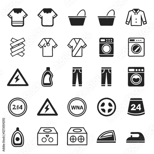 Clean Clothes and Washing Icons
