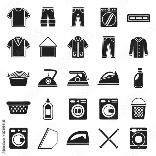 Laundry Service Icons Collection