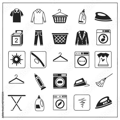 Washing and Drying Symbols Set