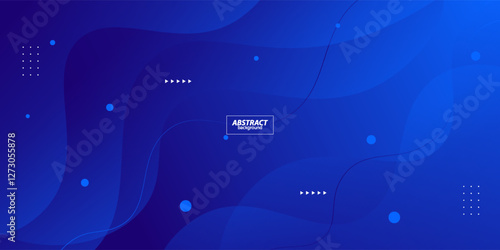 Blue geometric business banner design. Creative banner design with wave and line shape as template. Simple design on horizontal banner. Vector Eps10