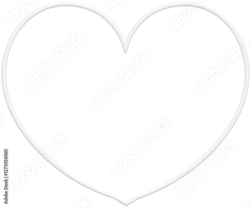 丸みを帯びた下から吹き出すハートのワイヤーフレーム