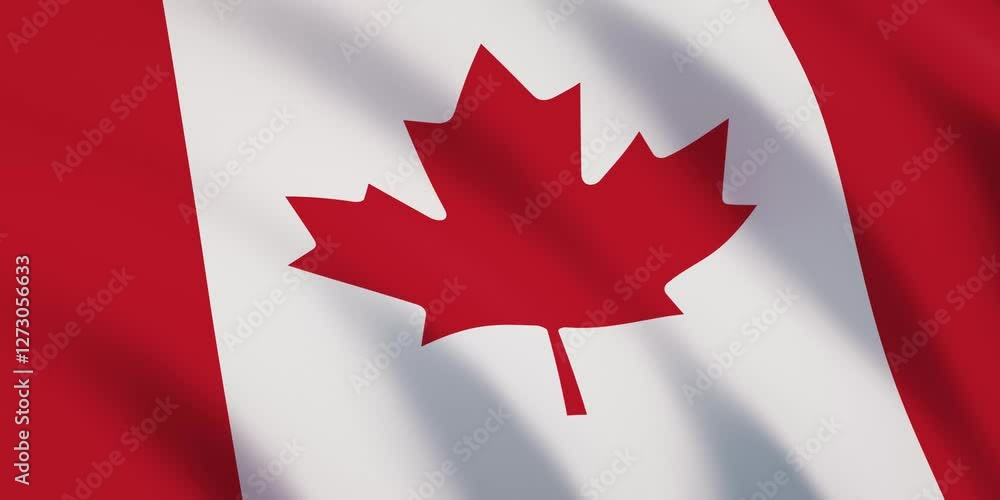 Looped animation of the flag of the Canada - 3D Animation Looped animation of the flag of the Canada - 3D Animation