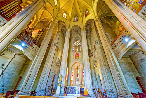 Photography Indoor Sagrat Cor church is located.  Barcelona.