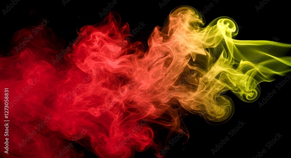 Fototapeta premium Colorful Smoke Abstract Background—Vibrant Ink in Water Effect on Black