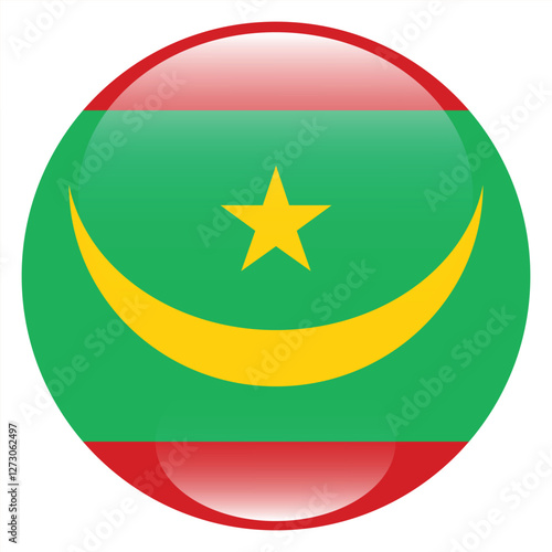 Free Download Mauritania flag circle icon vector illustration design - GFXLoad