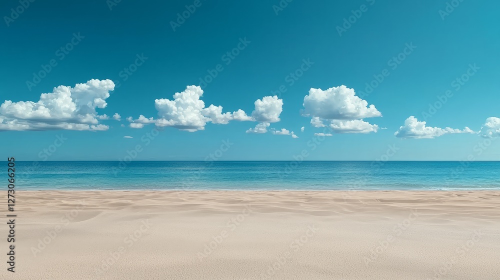 Summer travel to the beach enjoy the deep blue sea under a clear sky Summer travel to the beach enjoy the deep blue sea under a clear sky