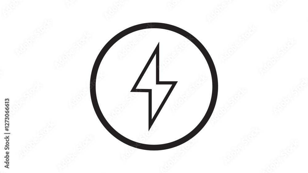 lightning icon on a white background lightning icon on a white background