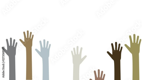 Hand, raising hands icon. Motion graphic design.