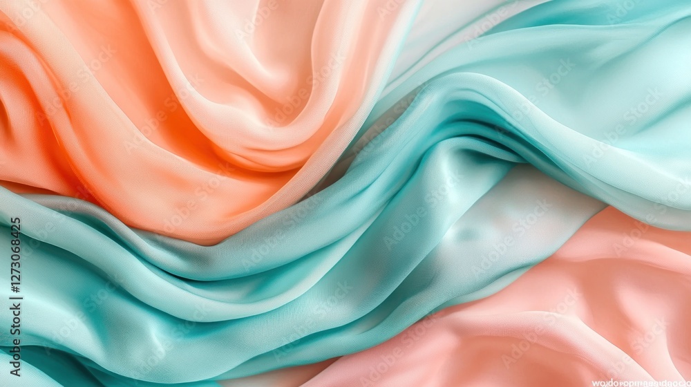 Abstract Pastel Fabric Texture: A Dreamy Swirl of Peach and Aqua Abstract Pastel Fabric Texture: A Dreamy Swirl of Peach and Aqua