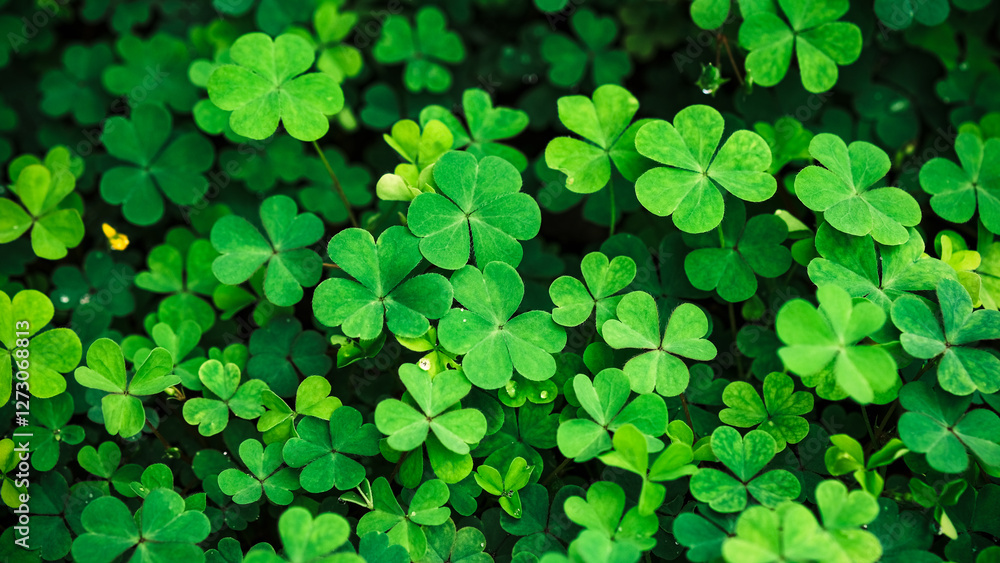 Clover Leaves for Green background with three-leaved shamrocks. st patrick's day background, holiday symbol, Earth Day Clover Leaves for Green background with three-leaved shamrocks. st patrick's day background, holiday symbol, Earth Day