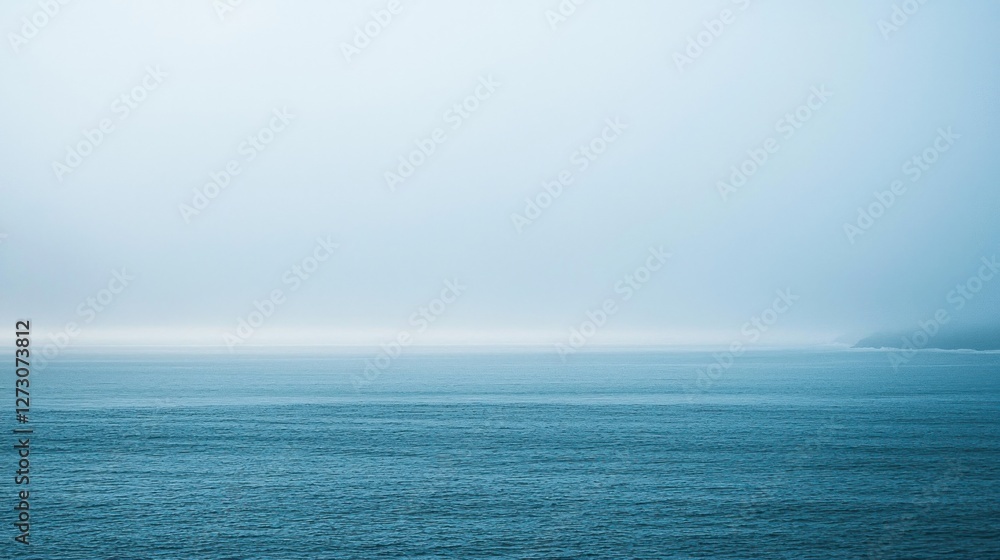 Obraz premium Misty Ocean Vista: A Serene Seascape