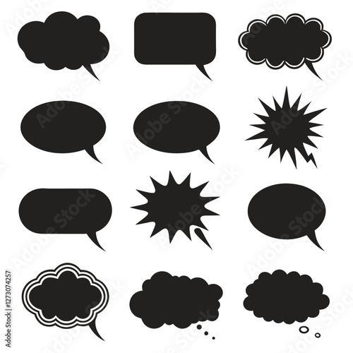 Doodle Speech Bubbles Icon Set